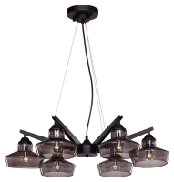 люстра Wunderlicht Loft, чорна, димчаста, 6 ламп (WLC1320-46B)