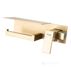 гігієнічний душ Frap з поличкою та папероутримувачем сатин золотий (F2076-3)