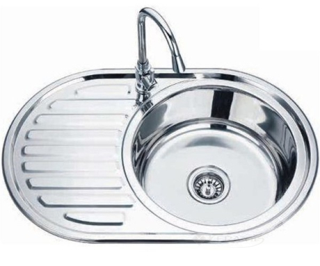 Кухонна мийка Formix Fm 77х50х18 сіра полірована, права (FM7750DK-R)