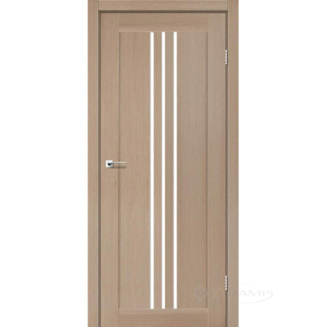 Дверное полотно Leador Verona 900х2000, дуб мокко, стекло сатин белый