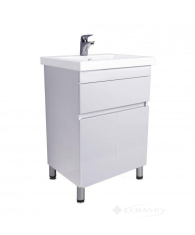 тумбочка с умывальником Мойдодыр City White 60х75х45 Cersanit Como 60 напольная, белый глянец (00-0008073)