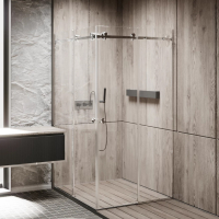 душова кабіна Weston 110x110 скло прозоре, фурнітура: нерж. полірована polish, кругла ручка WKS7 (W039)