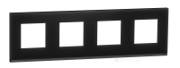 рамка Schneider Electric Unica New 4 пост., черное стекло, антрацит (NU600886)