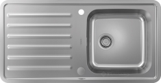 кухонная мойка Hansgrohe S4113-F400 97,5x50,5x21,5 с левым крылом, нержавеющая сталь (43338800)
