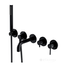 смеситель для ванны Omnires Y на 5 отверстий black (Y1237/1SBL)