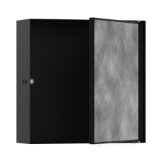 поличка Hansgrohe XtraStoris Rock в стіні з дверцятами, 300x300x100, чорний матовий (56085670)