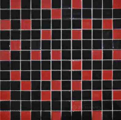 Мозаїка Grand Kerama 30x30 (1,5х1,5) мікс червоно-чорний (758)