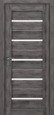 дверное полотно Rodos Modern Lazio 600 мм, с полустеклом, дуб шале графит