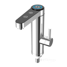 змішувач для умивальника Wezer з водонагрівачем 3,3 кВт, дисплеєм, нерж. сталь, сатин (SDS-H9TC)