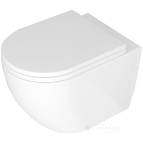 Унітаз Carlo Mini Rimless 48x37 white + сидіння дюропластів soft-close (REA-C6200)
