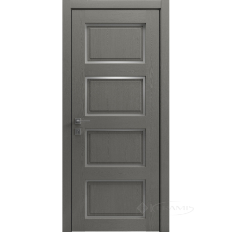 Дверное полотно Rodos Style 4 900 мм, полустекло, сосна браш braun