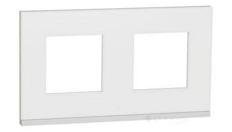 Рамка Schneider Electric Unica New 2 пост., матовое стекло, белая (NU600489)