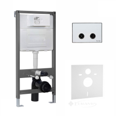 інсталяційна система Imprese для унітазу пневматична 4в1 з клавішею, біла (i1614)