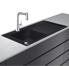 кухонный комплект Hansgrohe C51-F450-11 105x51x20,5 с правым крылом, черный (43227000)