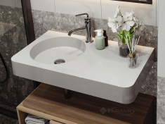 умывальник Miraggio Loop 79,7x44,8x11,7 белый глянец, подвесной, литой мрамор (8813981)