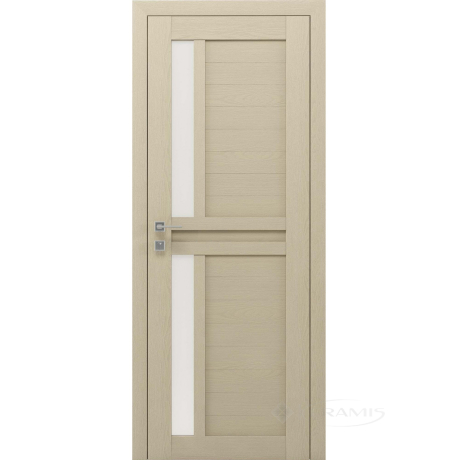 Дверное полотно Rodos Modern Alfa 600 мм, полустекло 1, каштан бежевый