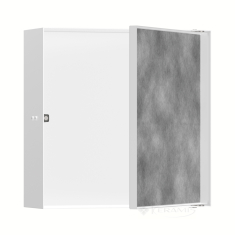 поличка Hansgrohe XtraStoris Rock в стіні з дверцятами, 300x300x100, білий матовий (56085700)