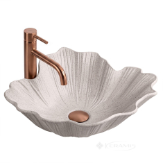 умывальник Rea Flower 47,5x40 накладной Beige матовый (REA-U7888)