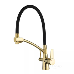 змішувач для кухні на дві води Gappo з висувним виливом, золото (G4398-13)