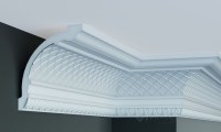 карниз Elite Decor Gaudi Decor 17x14,4x244 с орнаментом белый (C 1061)