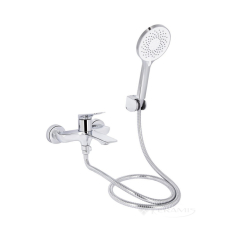 смеситель для ванны Qtap Vlasta New с душевым гарнитуром, chrome (QTVLA259CRM45642)