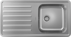 кухонная мойка Hansgrohe S4111-F400 97,5x50,5x21,5 с левым крылом, нержавеющая сталь (43341800)