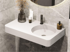 умывальник Miraggio Loop 79,7x44,8x11,7 белый глянец, подвесной, литой мрамор (8814187)