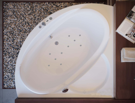 Гідромасажна ванна WGT Rialto Maggiore 150x150 + корпус+рама+злив/перелив (RLTMGR147ARLPGW)