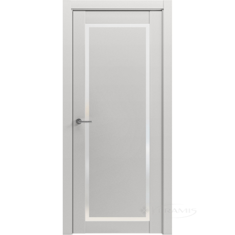 Дверное полотно Grand DeLux 10 900 мм, полустекло сатин, светло серый