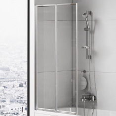 штора для ванны New Trendy Trex 80x140 безопасное, стекло прозрачное, 2 элемента (P-0152)