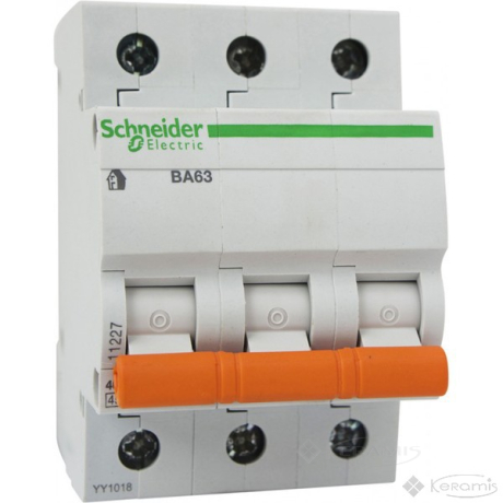 Автоматичний вимикач Schneider Electric Ва63 50 A, 230В/400В, 3 п., Тип C, 4,5 kA (11228)
