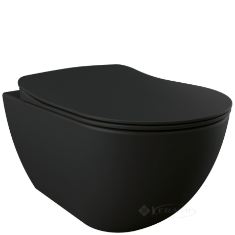Унитаз Creavit Free подвесной, черный + сиденье soft-close (FE320-11SM00E-0000+KC0903.01.1400E)