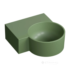 умивальник Omnires Ovo M+ 34,5х33,5 кутовий, лівий, matt olive (OVO335UWLOL)