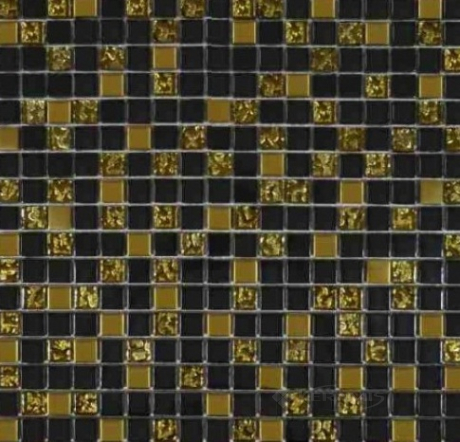 Мозаїка Grand Kerama 30х30 (1,5х1,5) мікс чорне золото (913)