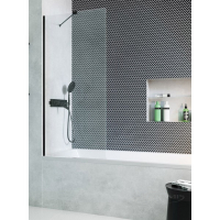 штора для ванни Radaway Modo PNJ 100 безпечне скло, прозоре, чорна (10006100-54-01)