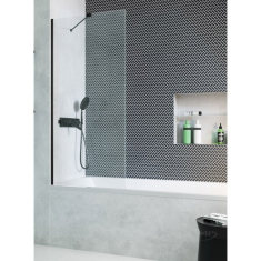 штора для ванны Radaway Modo PNJ 100 безопасное стекло, прозрачное, чёрная (10006100-54-01)