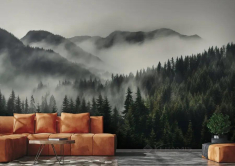 фотошпалери Photowall ліс з туманом і горами, м2