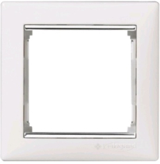 рамка Legrand Valena 1 пост., белая/серебро (770491)