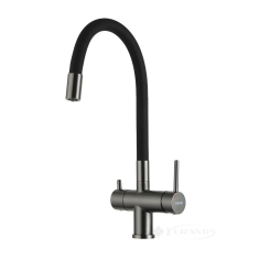 змішувач для кухні на дві води Gappo з висувним виливом, чорний (G4398-39)