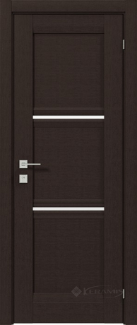 Дверное полотно Rodos Fresca Vazari 900 мм, с полустеклом, венге маро