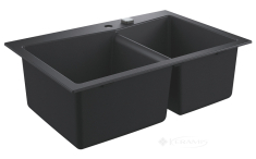 кухонна мийка Grohe K700 83,8x56, 2 чаші, чорний граніт (31657AP0)