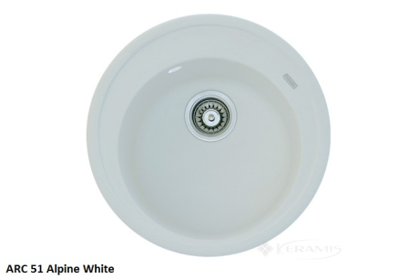 Кухонна мийка Fabiano Arc 51x51x19, кругла, alpine white (8221.401.0169)