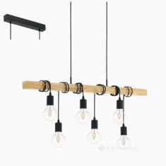 люстра Eglo Townshend чорний, коричневий (95499) 43513