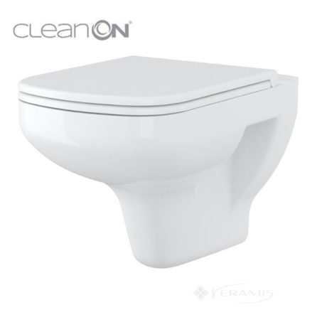Унітаз Cersanit Colour CleanOn підвісний, сидіння дюропласт, без обідка (K701-042)