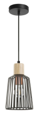 люстра Exo Baguet, чорна/дерево, 16 см (GN 685A-G05X1A-02)