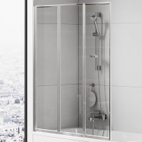штора для ванни New Trendy Trex 120x140 безпечне, скло прозоре, 3 елемента (P-0154)