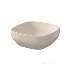 умывальник Cersanit Larga 38x38 бежевый матовый, на столешницу квадратный (K677-057)