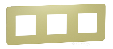Рамка Schneider Electric Unica New 3 пост., зеленая, белая (NU280611)