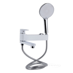 смеситель для ванны Qtap Jay с душевым гарнитуром, chrome/white (QTJAY260CRW45554)