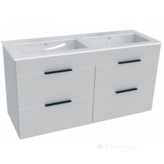 тумбочка с умывальником Jika Сube 120 116x42,2x60,7 4 ящика, белый (H4536621763001)